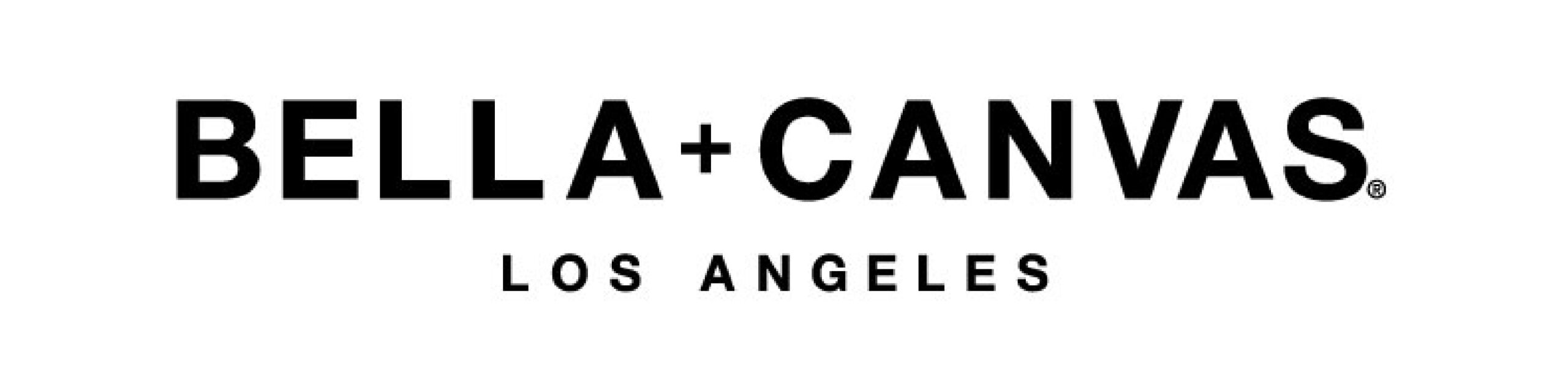 The image shows the logo of BELLA+CANVAS LOS ANGELES with bold, black text on a white background.